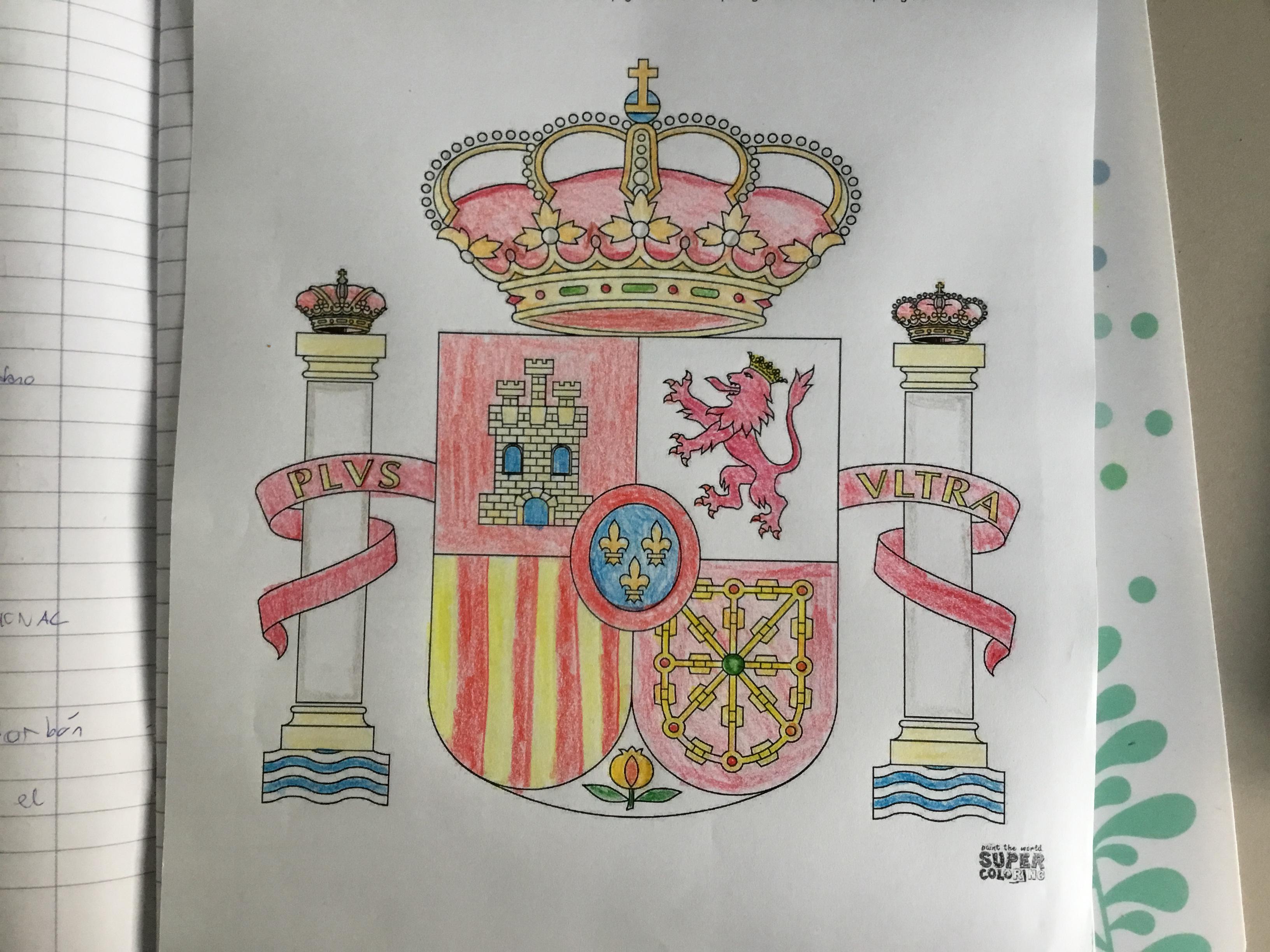 I colored the spanish flag emblem rjacksucksatgeography