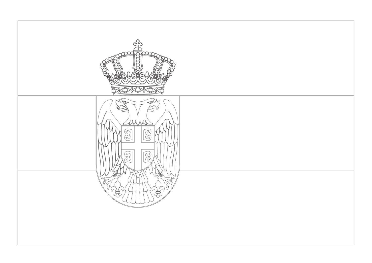 Serbia flag coloring page