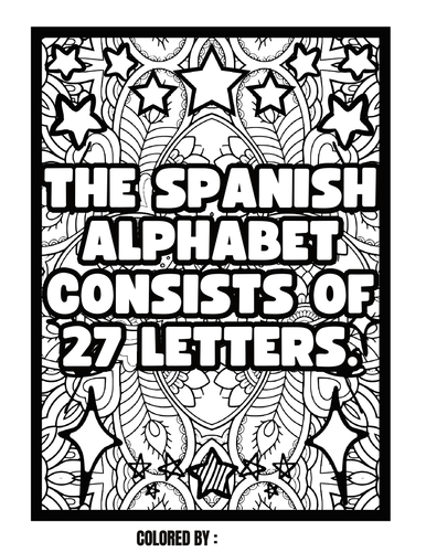 Spanish alphabet facts mindfulness printable coloring no prep teaching resources