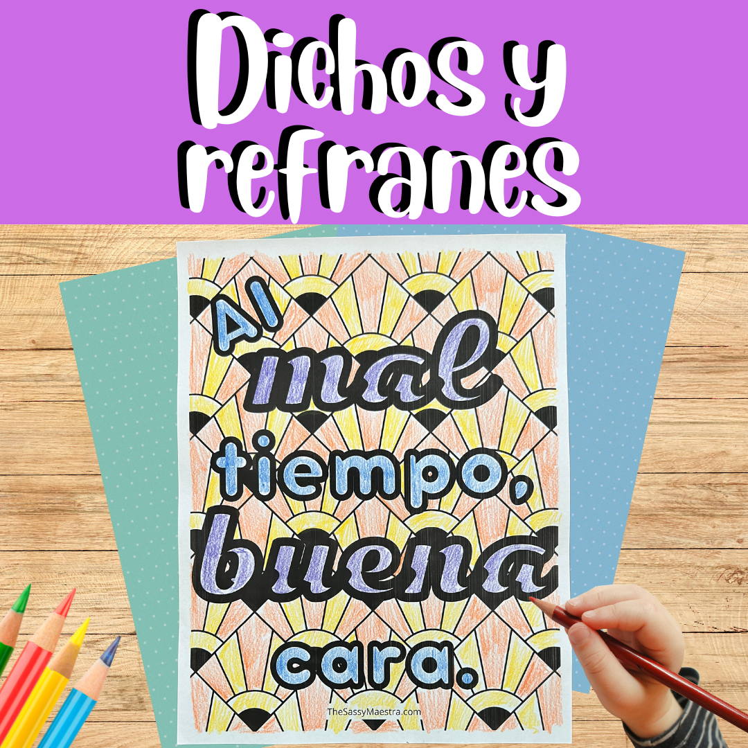 Spanish quotes coloring pages dichos refranes y modismos para colorear made by teachers