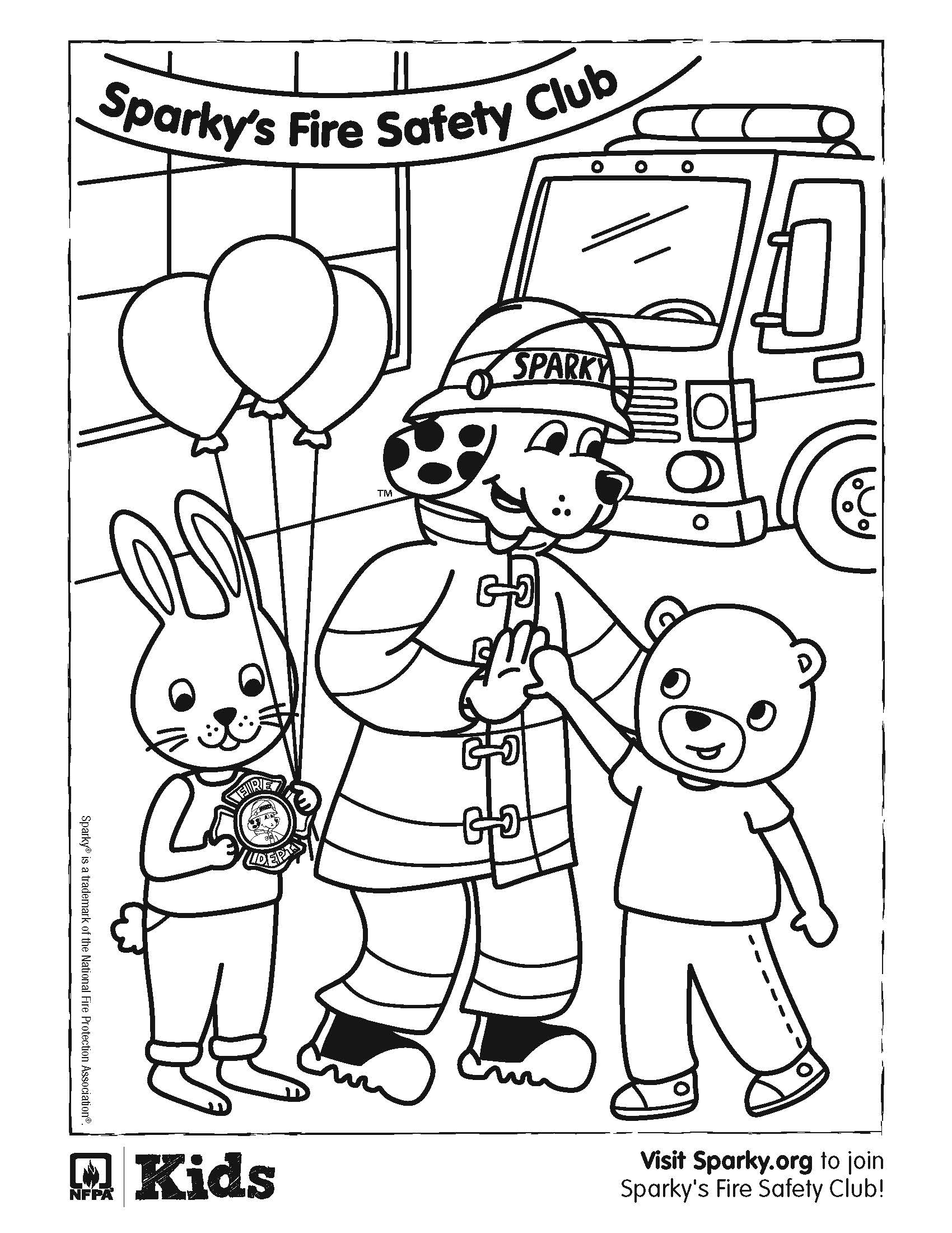 Sparky the fire dog on x one week to go until sparkys birthday check out this new coloring sheet that would make for an excellent activity at your birthday bash print here