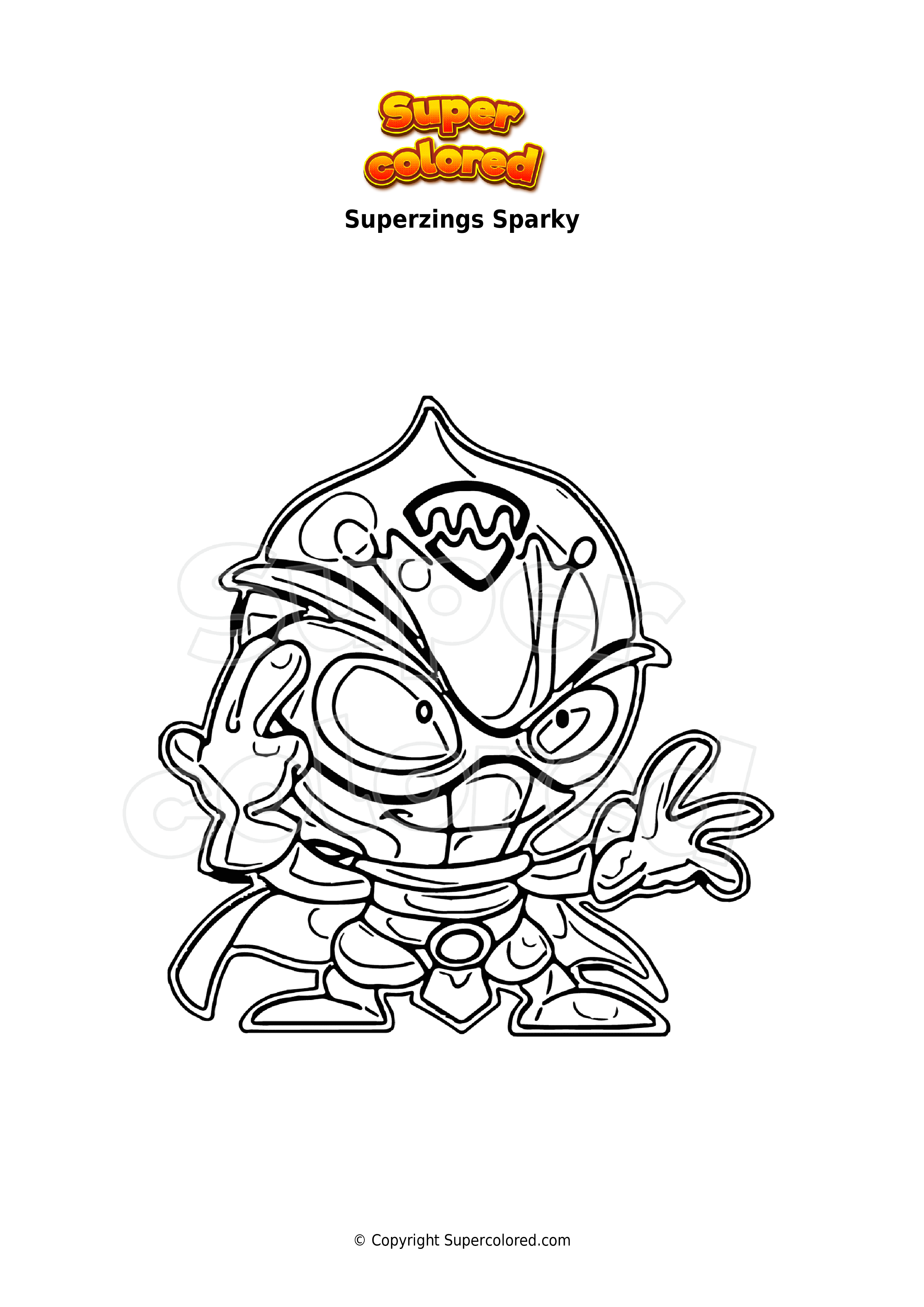 Coloring page superzings sparky