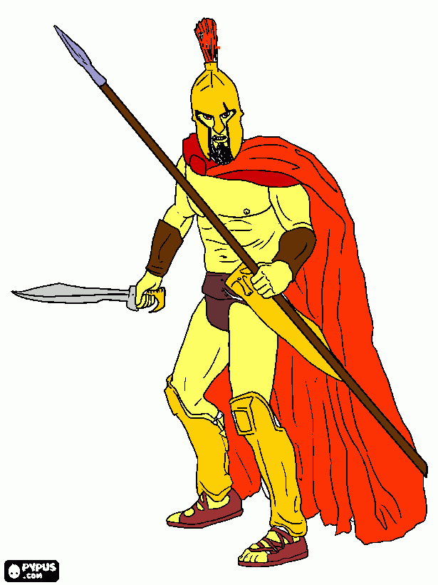 Spartan warrior coloring page printable spartan warrior