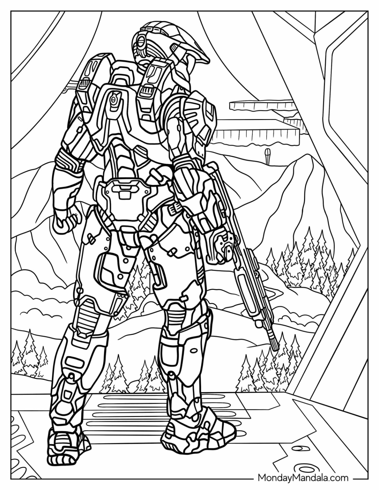 Halo coloring pages free pdf printables