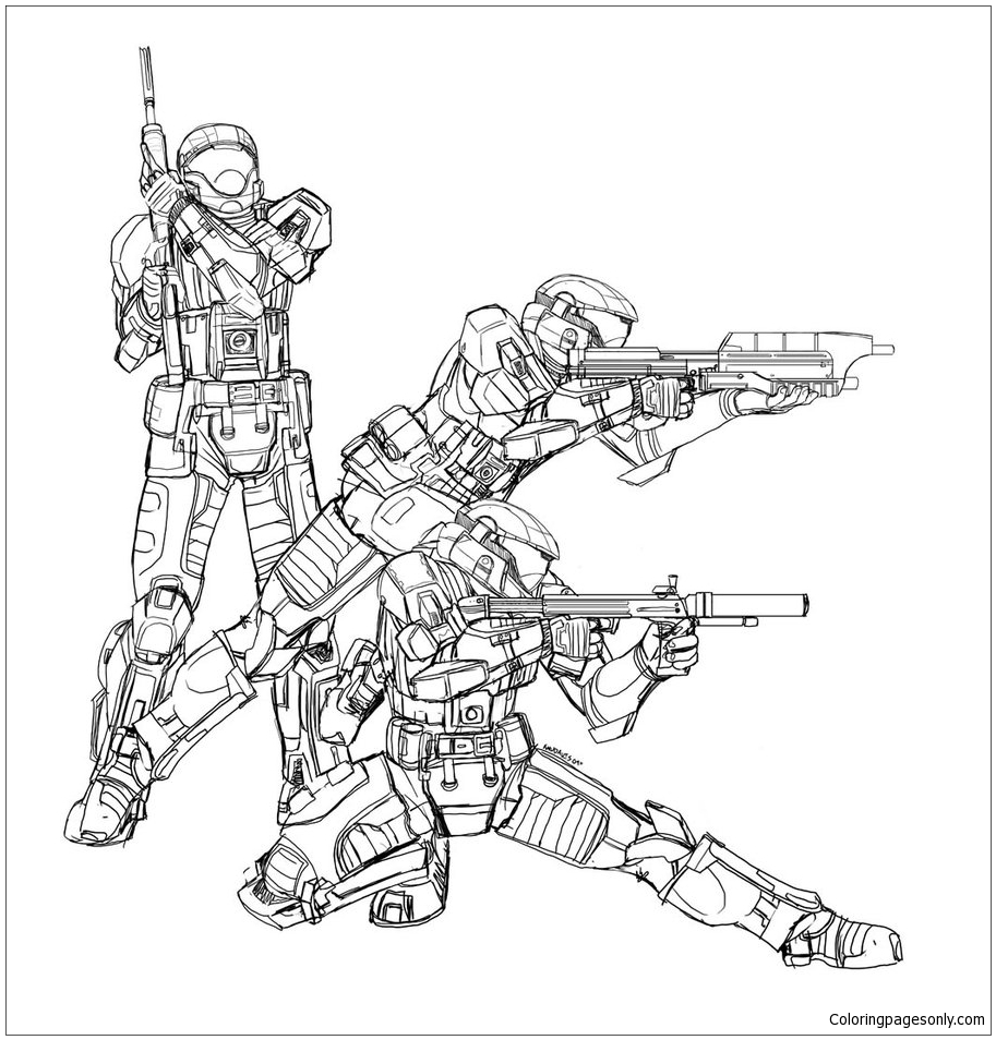 Insider halo spartan coloring page