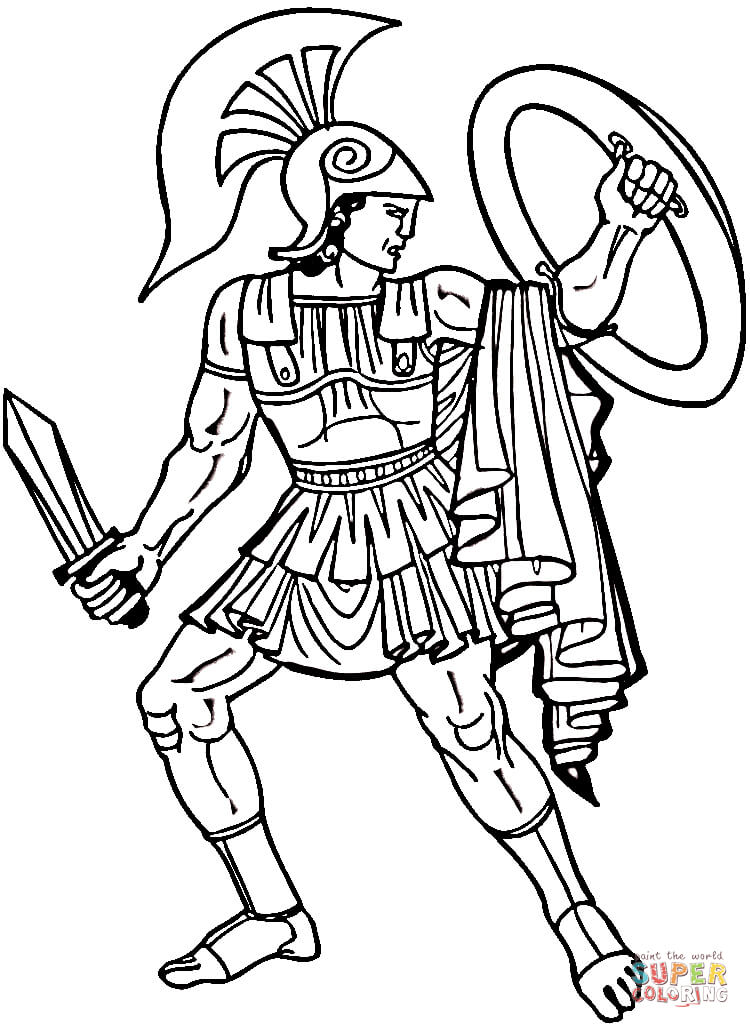 Greek warrior coloring page free printable coloring pages