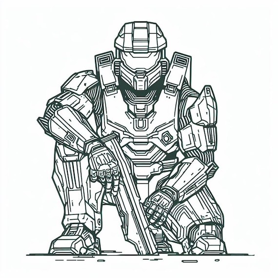 Master chief coloring pages download now