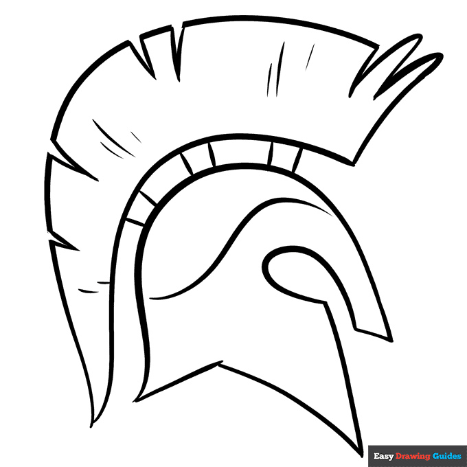 Spartan helmet coloring page easy drawing guides