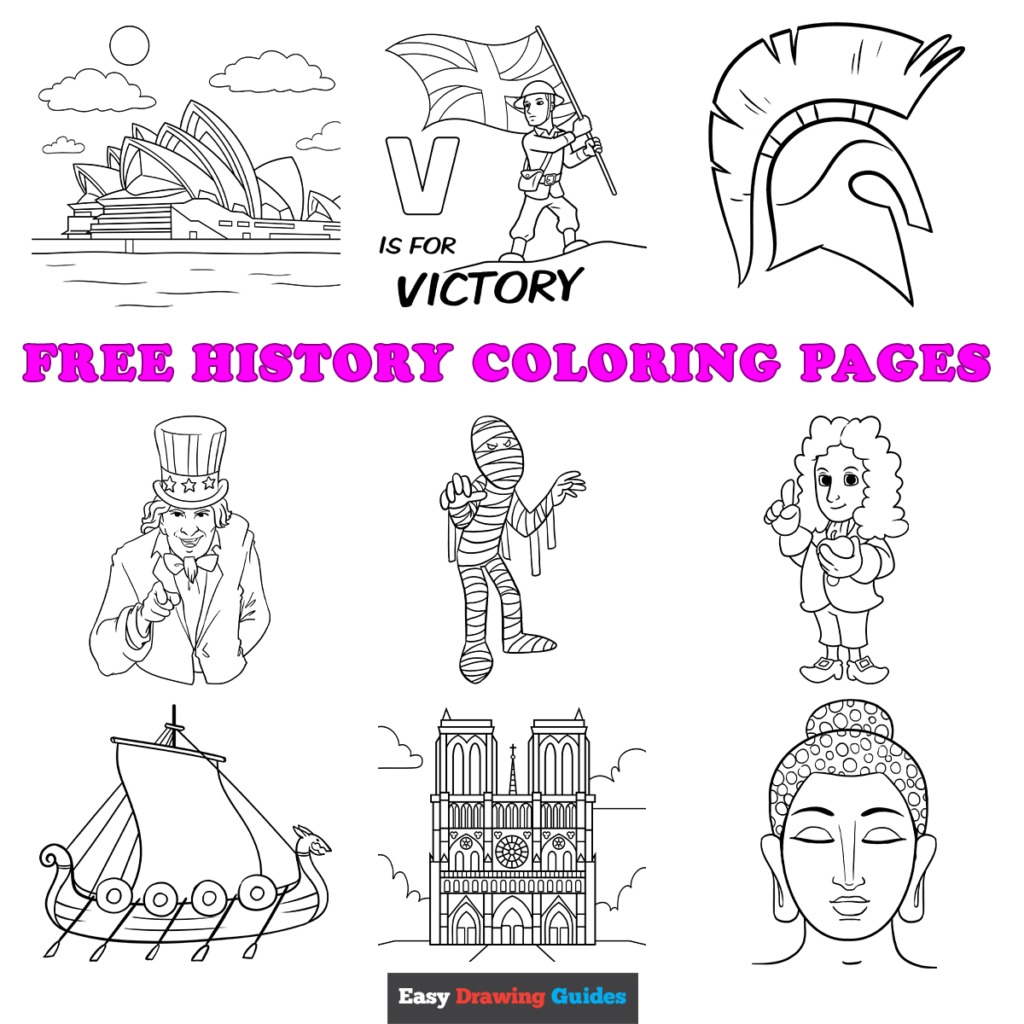 Free printable history coloring pages for kids