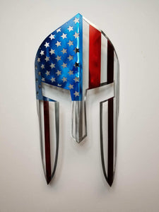 Us flag spartan mask wall mounted â metal art of wisconsin