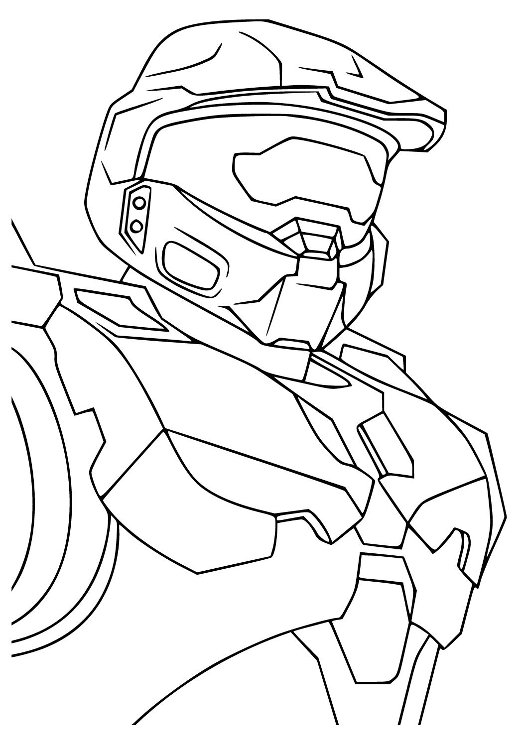 Free printable halo mask coloring page for adults and kids