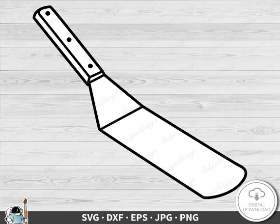 Grilling spatula bbq svg clip art cut file silhouette dxf eps png jpg instant digital download