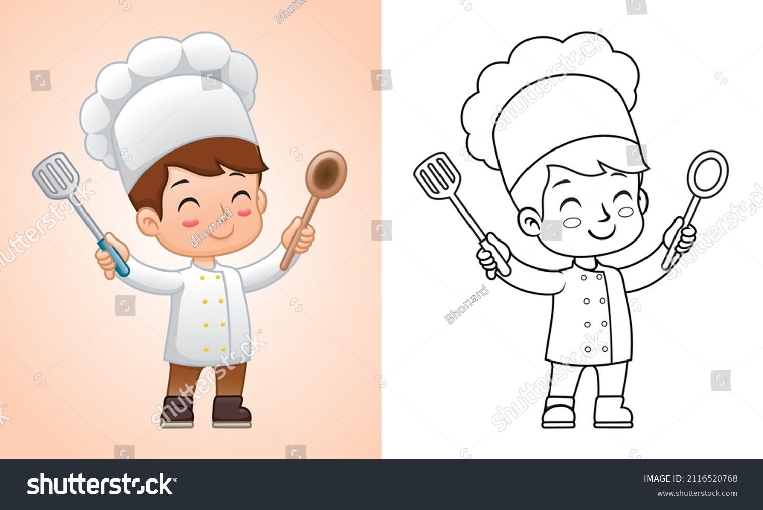 Thousand coloring book chef royalty