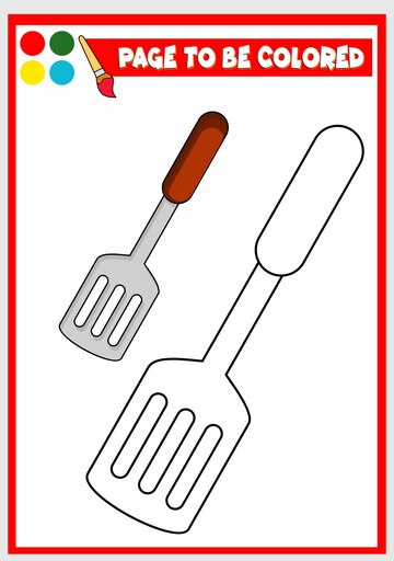 Premium vector coloring book for kids spatula