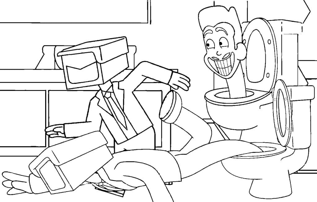 Skibidi toilet image coloring page