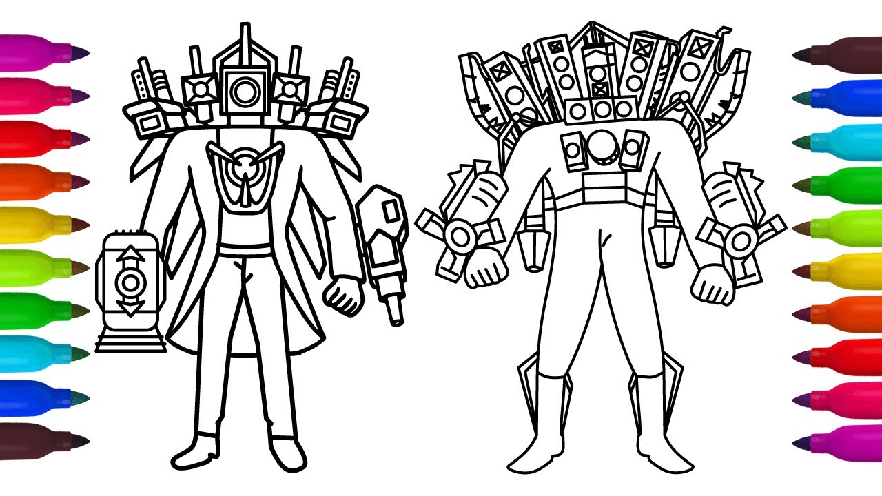 Coloring new upgrade titan caeraan vs new upgraded echa titan speakeran boss