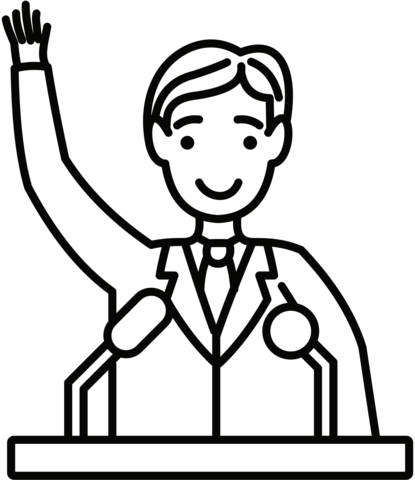 Speaker at podium coloring page free printable coloring pages