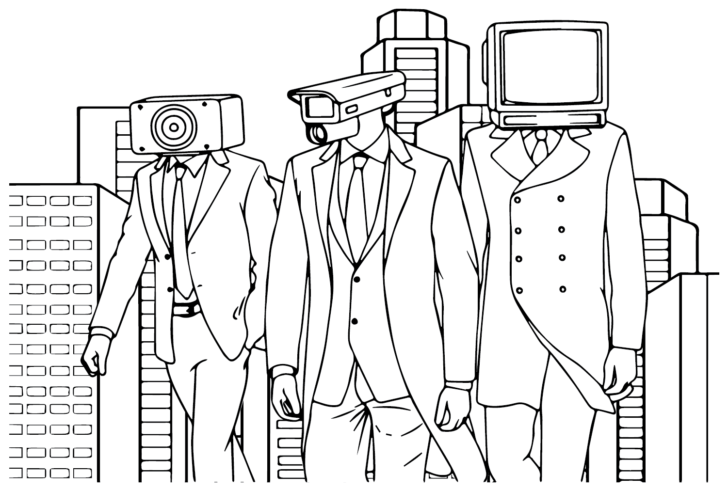 Speakerman coloring pages