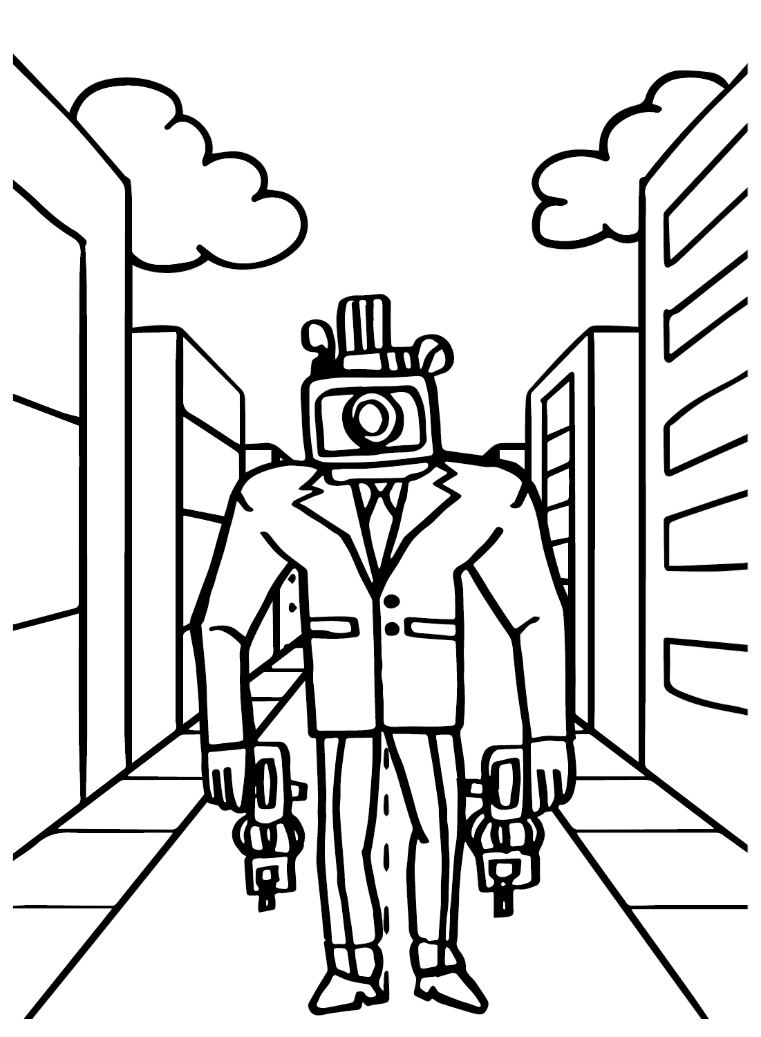 Speakerman coloring pages