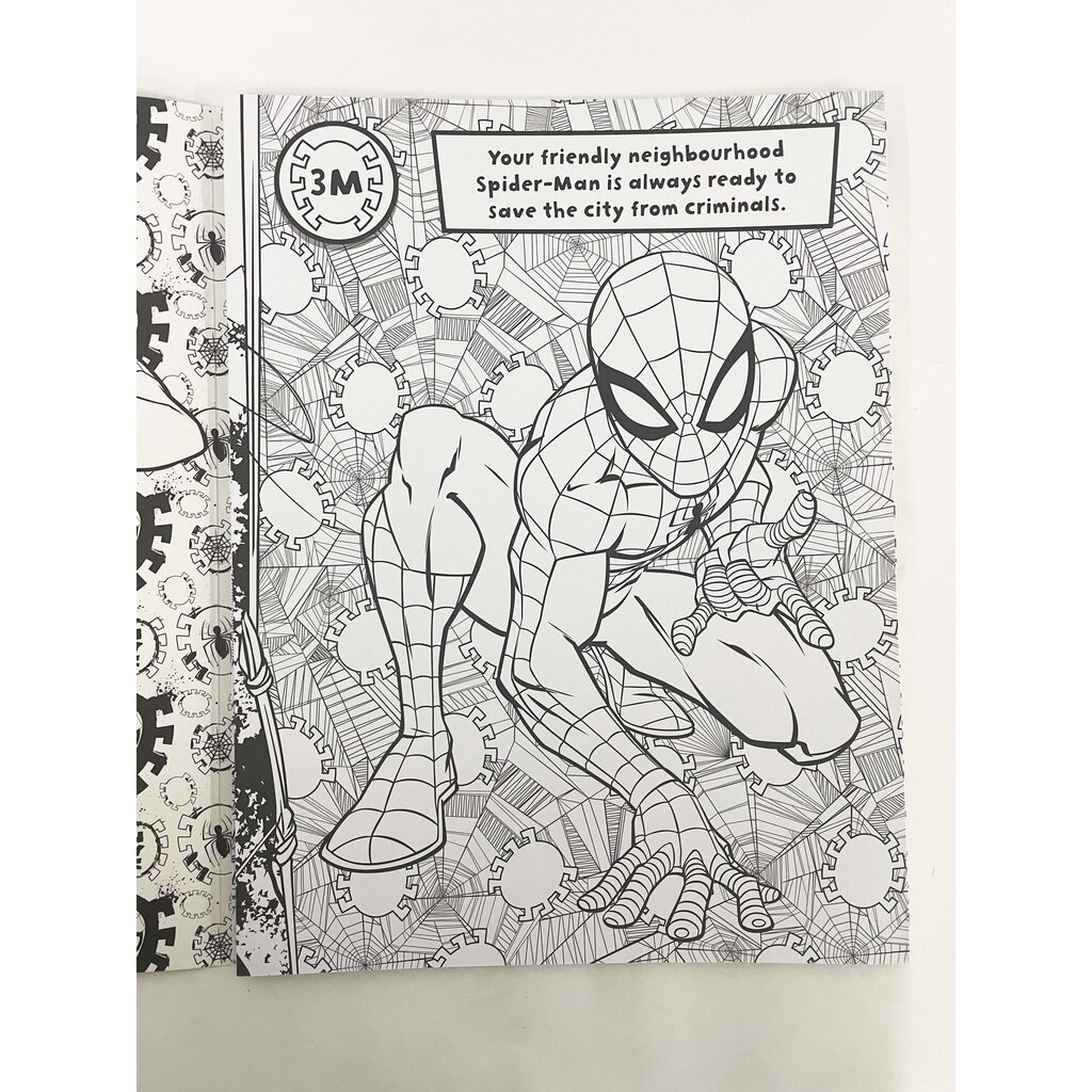 Marvel spiderman colouring book for kids with pull out pages metres to color