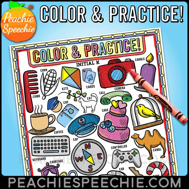 Speech sound coloring pages articulation coloring book