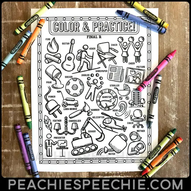 Speech sound coloring pages articulation coloring book