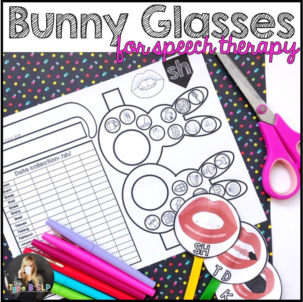 Spring speech therapy no prep craft funny bunny glasses â the type b slp