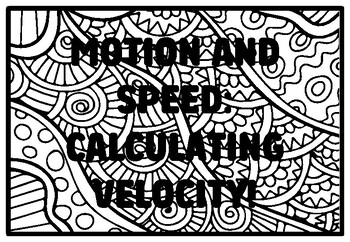 Motion and speed calculating velocity grade and science coloring pages