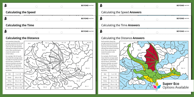 Time distance and speed color by number teacher