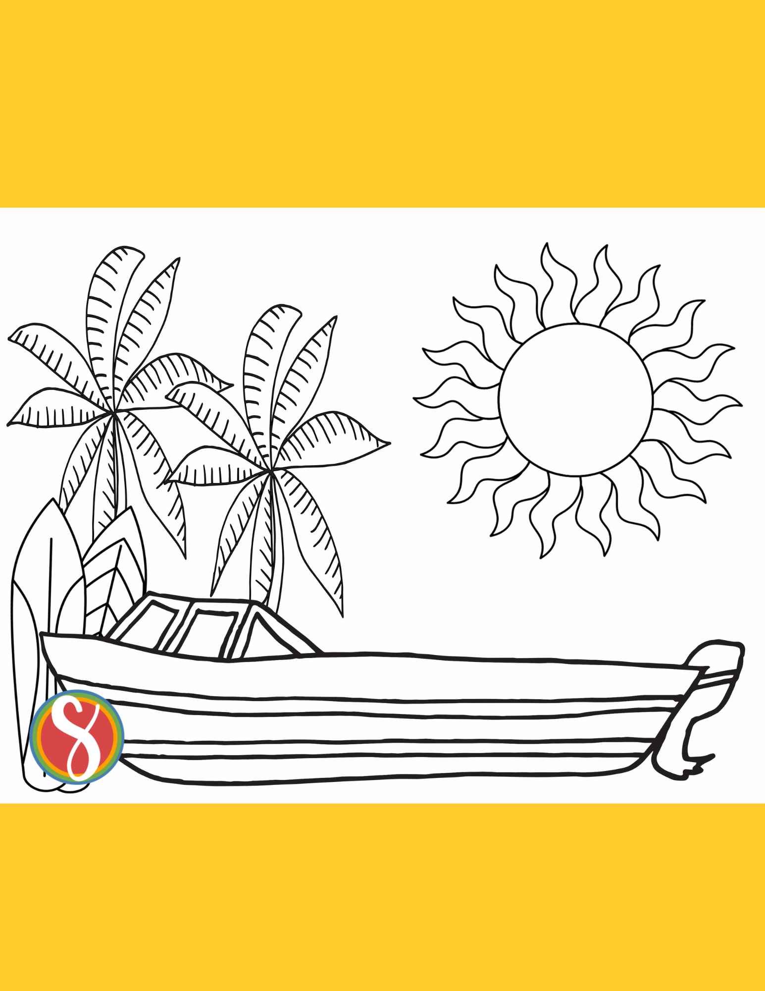 Free boat coloring pages â stevie doodles