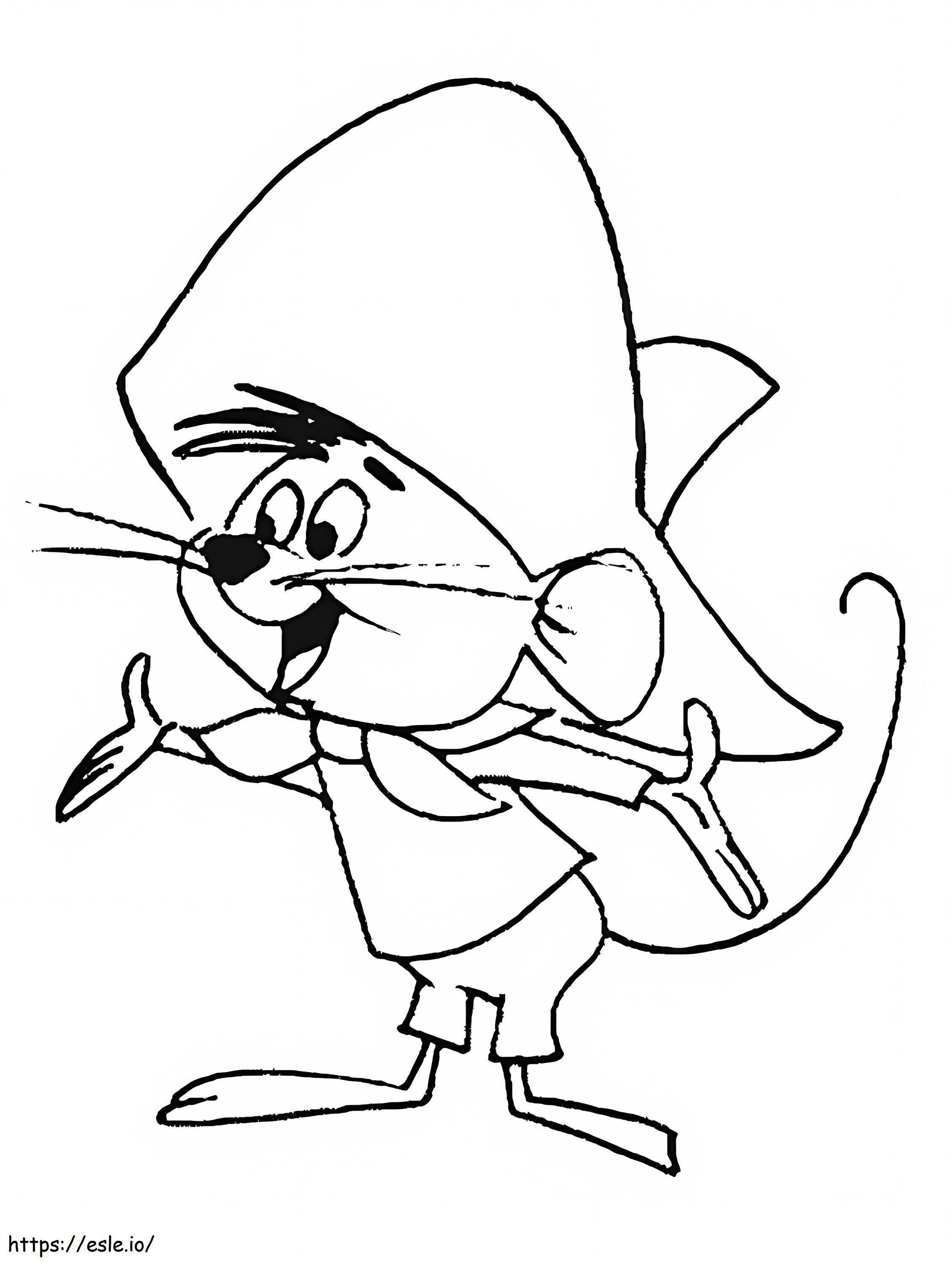 Happy speedy gonzales coloring page