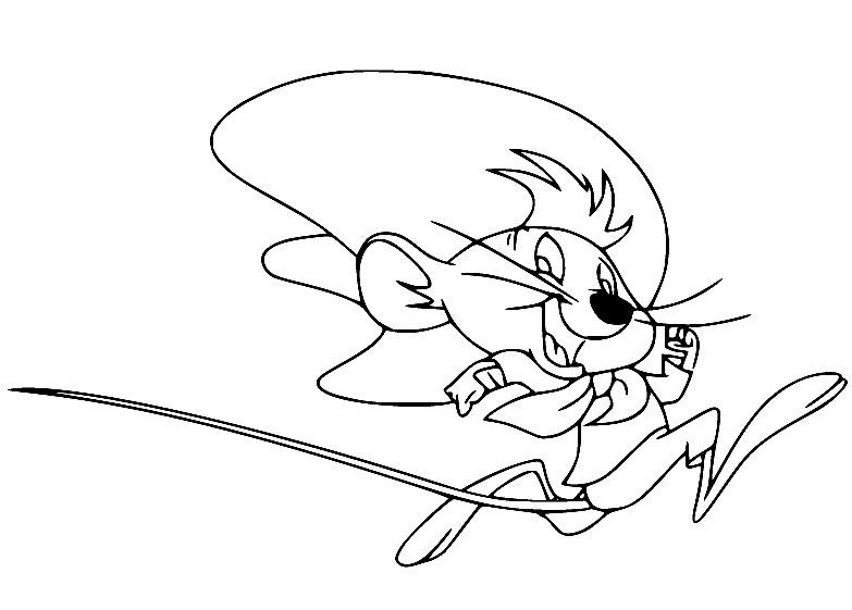 Speedy gonzales running coloring page