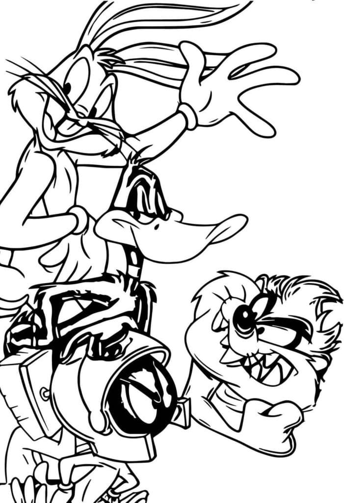 Daffy duck and speedy gonzales coloring page