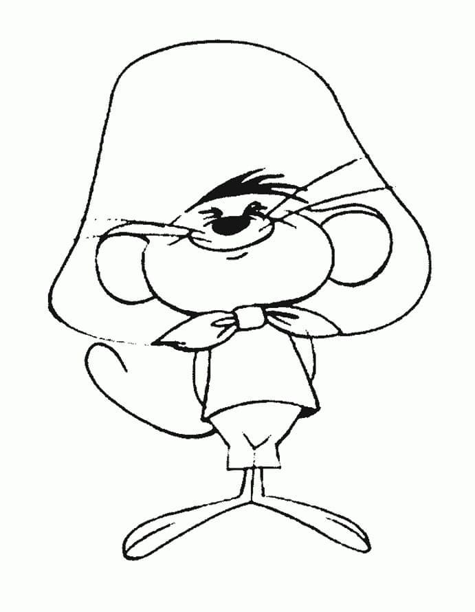 Speedy gonzales is happy coloring page