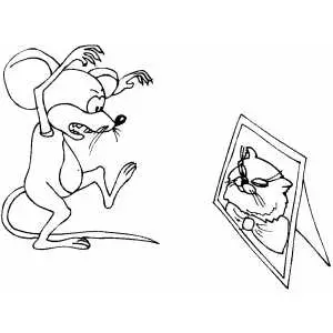 Brave mouse coloring sheet