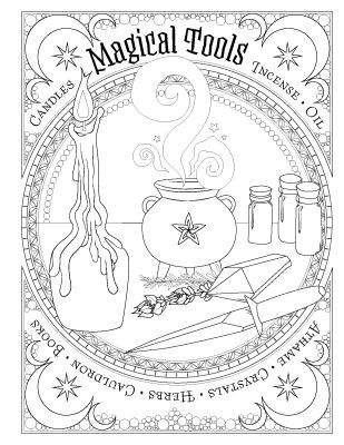 Book of spells witch coloring pages book of shadows coloring books