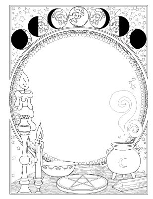 Book of spells witch coloring pages book of shadows coloring books