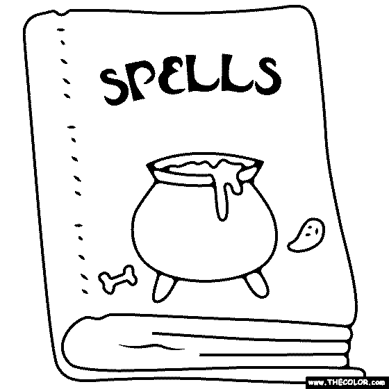 Spell book coloring page