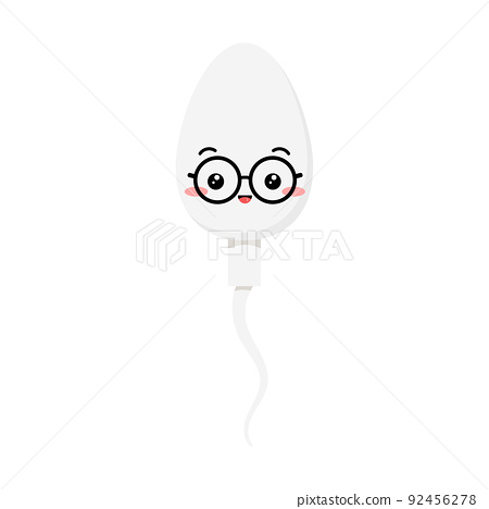 Cute sperm semen cell clever character emoji