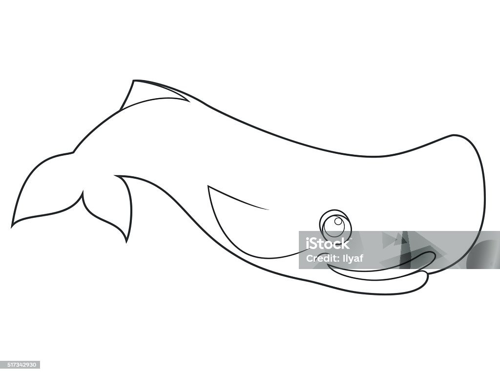 Sperm whale coloring book stock illustration