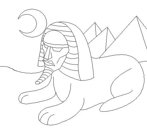 Sphinx in egypt coloring page