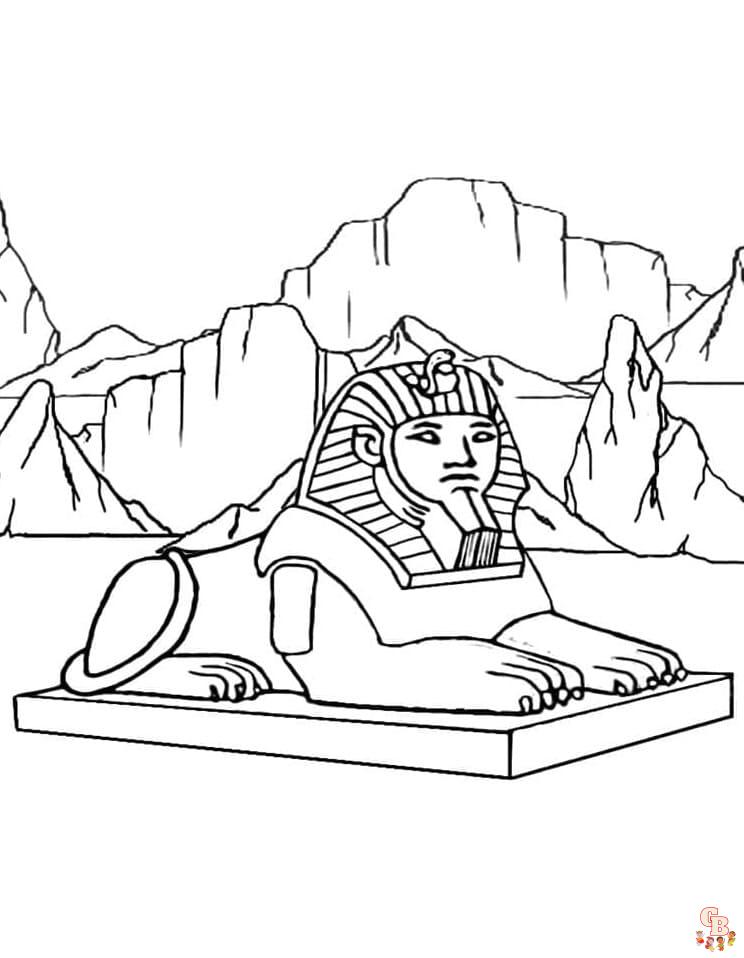 Printable sphinx coloring pages free for kids and adults