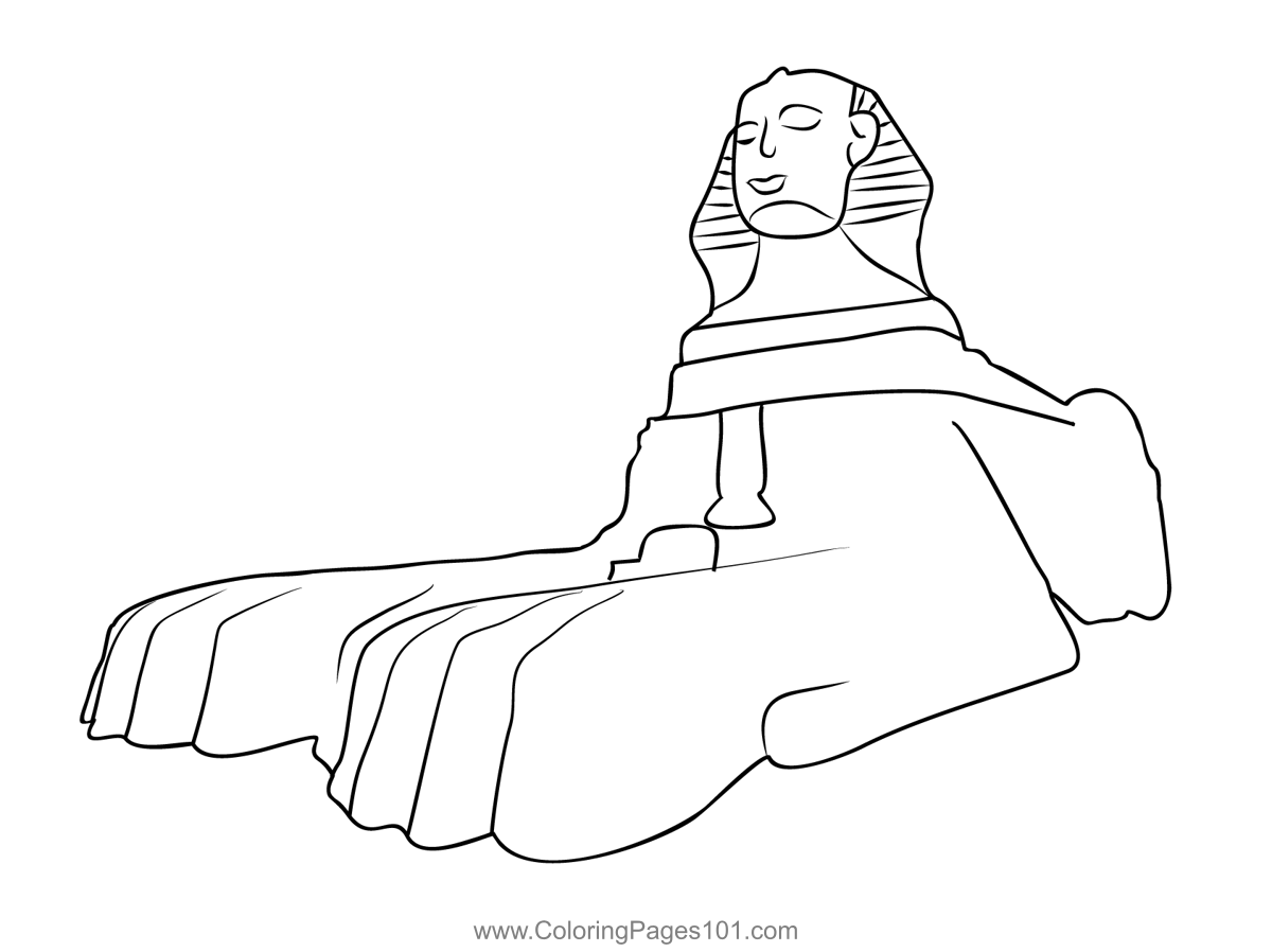 Great sphinx of giza coloring page for kids