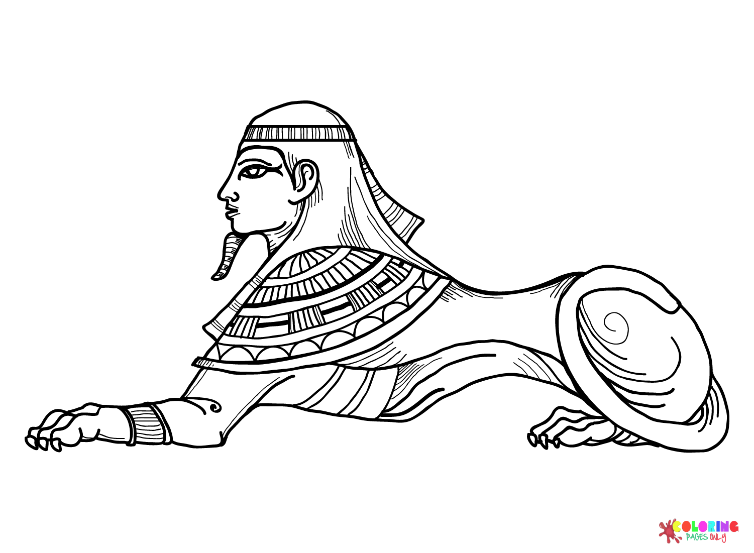 Sphinx ancient egypt coloring page