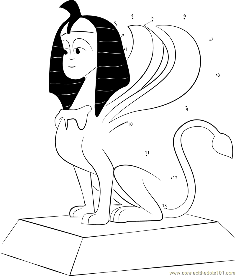 The sphinx smurfs dot to dot printable worksheet