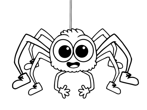 Spider coloring pages for kids