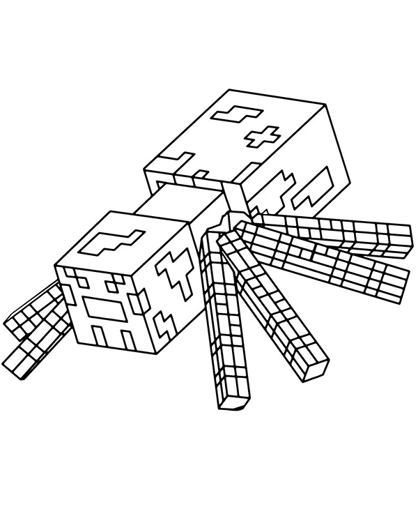 Free minecraft coloring page spider