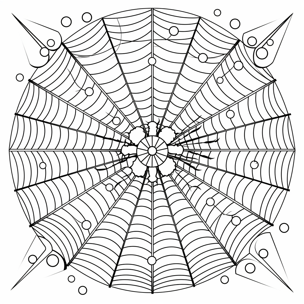 Spider web coloring page