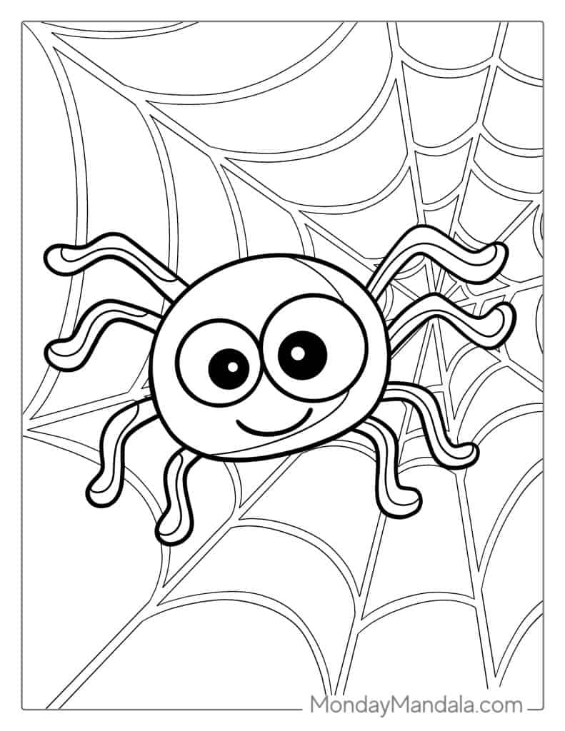 Spider coloring pages free pdf printables