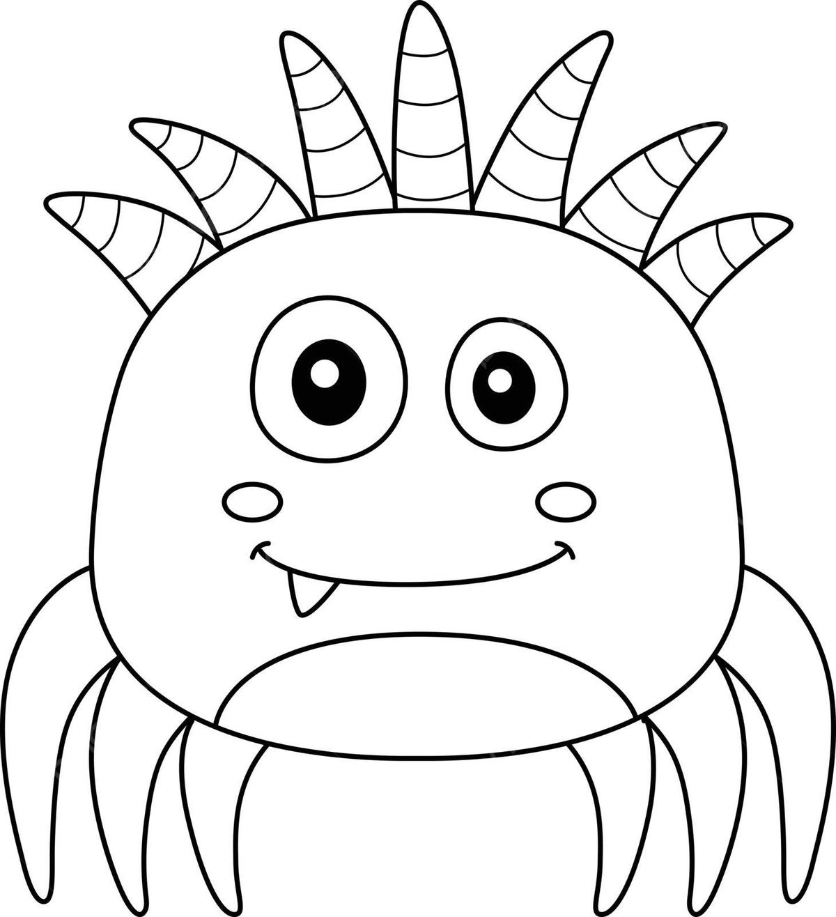 Monster spider coloring page for kids horror spooky drawing vector monster drawing spider drawing wing drawing png and vector with transparent background for free download